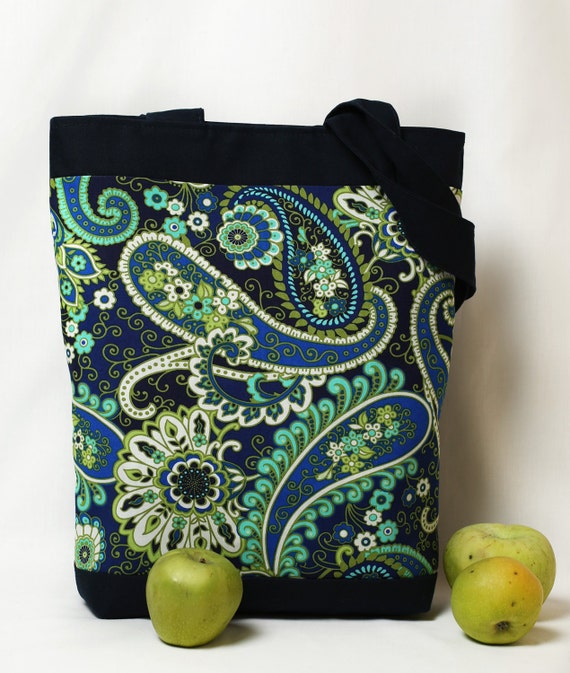 PRICE! Tote bag blue colors cotton everyday handbag vegan shoulder bag ...