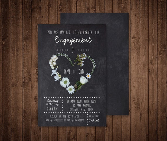 Engagement Invitation Custom Digital File by PaperCraneDigitals