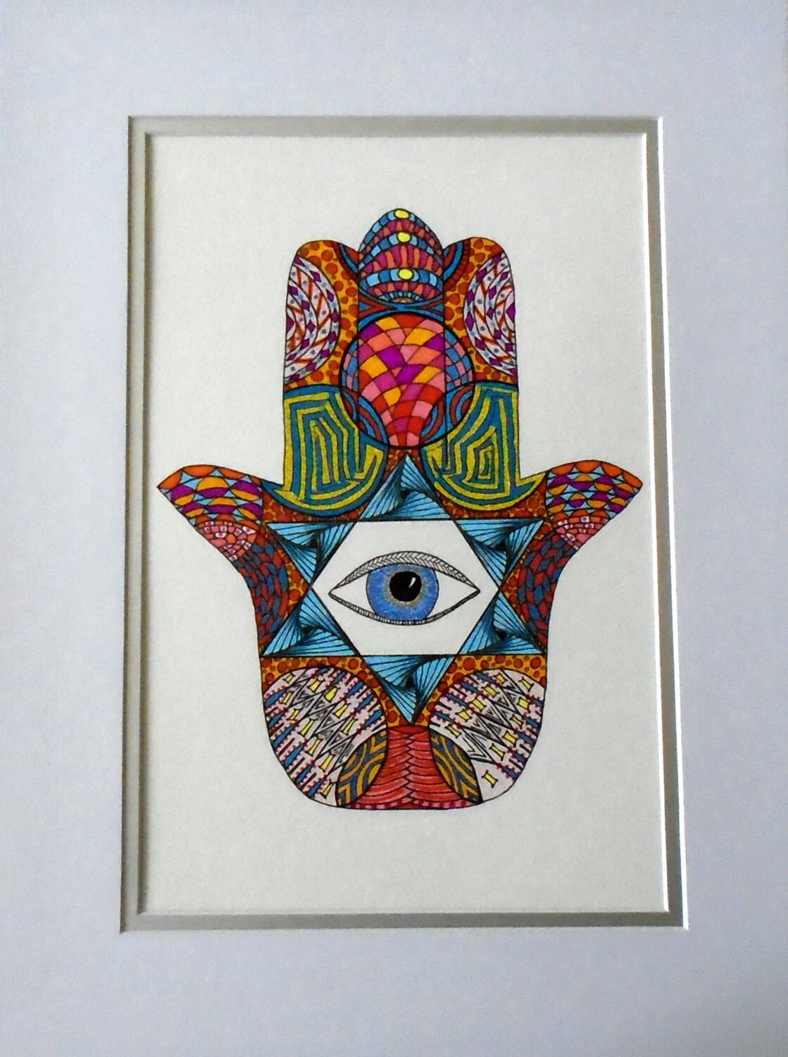 Hamsa With Star Of David By Zentanglezone On Etsy