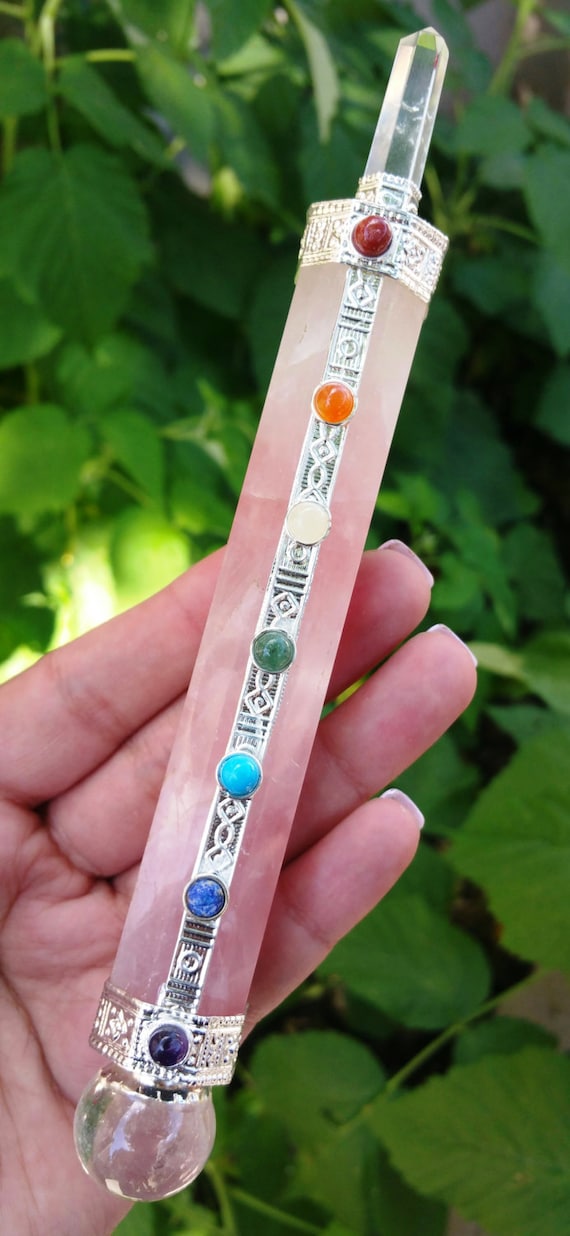 Rose Quartz Crystal Chakra Healing Wand EF8 by peoplecrystals