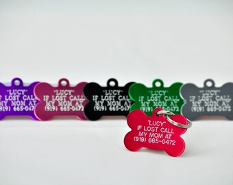 Personalized Pet Tags - Pet id tags, 7 colors available!