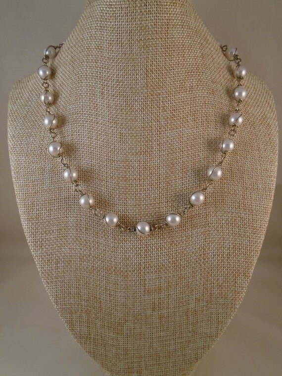 Vintage Sarah Coventry Faux Pearl And Wire by DapperFindsAndGifts