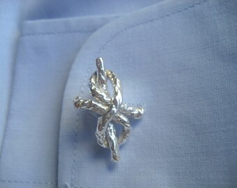 Silver Cuff links,Handmade cuff links,Knot cuff links, Silver 925 ,father's day gift ,gift for him,wedding