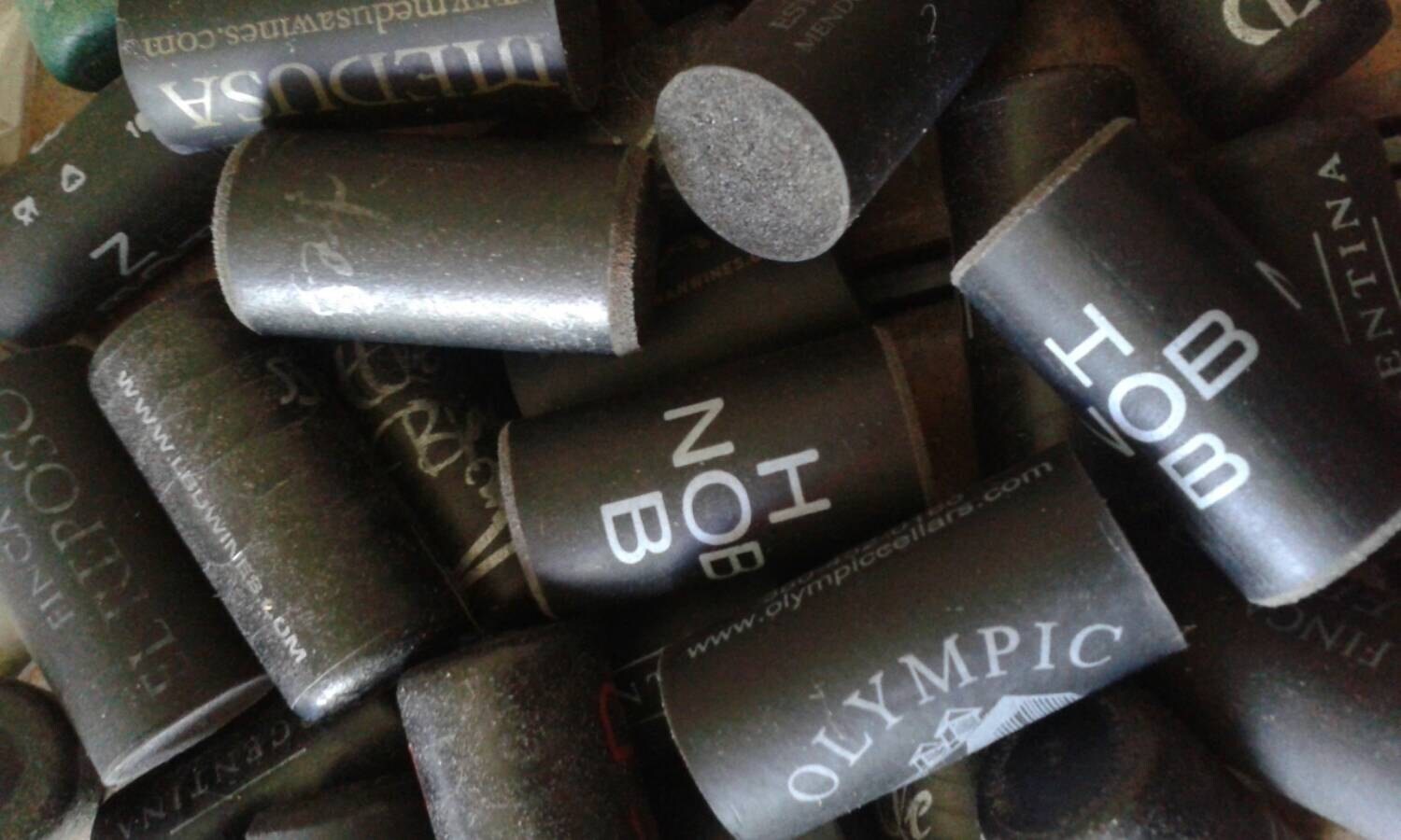 12 black used wine corks synthetic wine corks for by JnJStudios