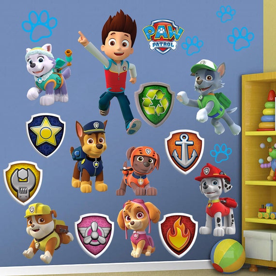 ON SALE Paw Patrol Wall Stickers Kids Decor by SuperTopWallDecals