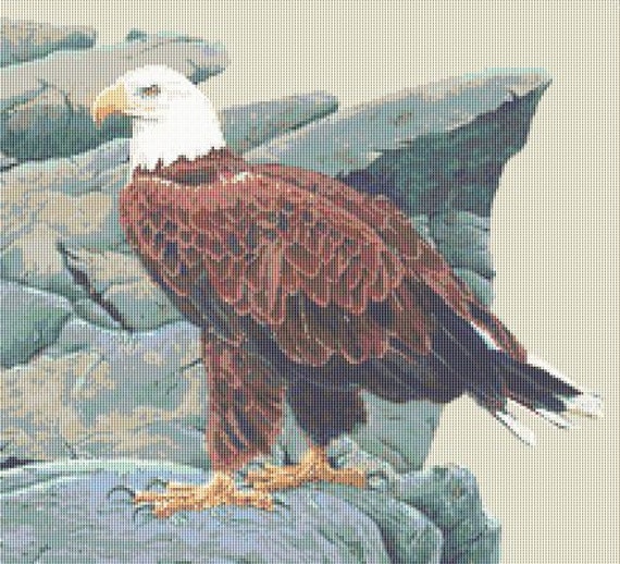 American Bald Eagle Cross Stitch Pattern Majestic Bird american-bald-eagle-cross-stitch-pattern-majestic-bird
