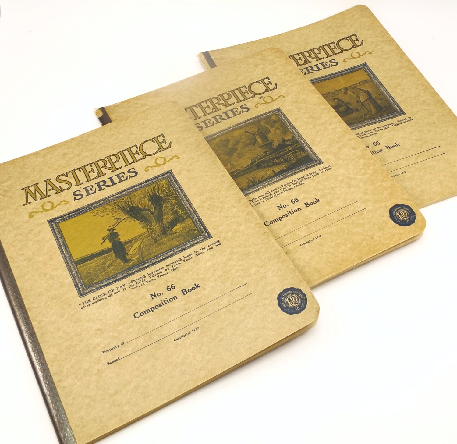 3 Vintage Unused Composition Notebooks from by BrassRabbitVintage