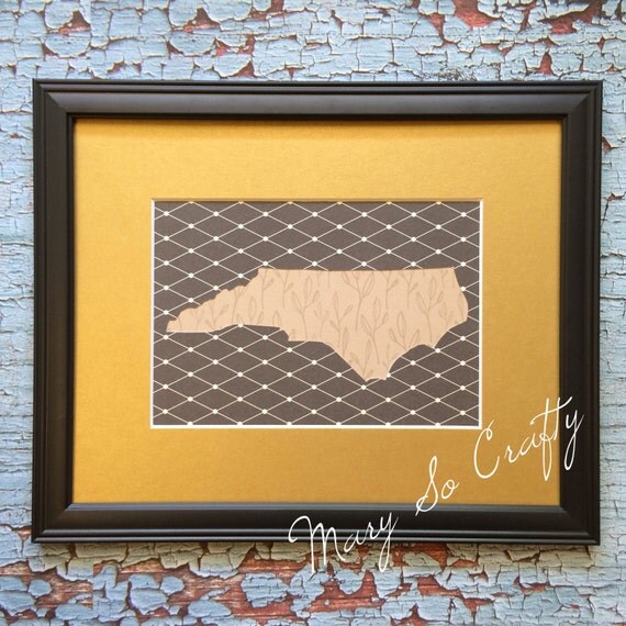 Handcut North Carolina wall art NC wall decor choose your