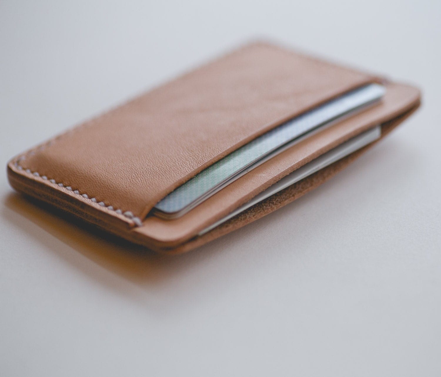 Minimalist three pocket leather card wallet by StevensonLeatherCo