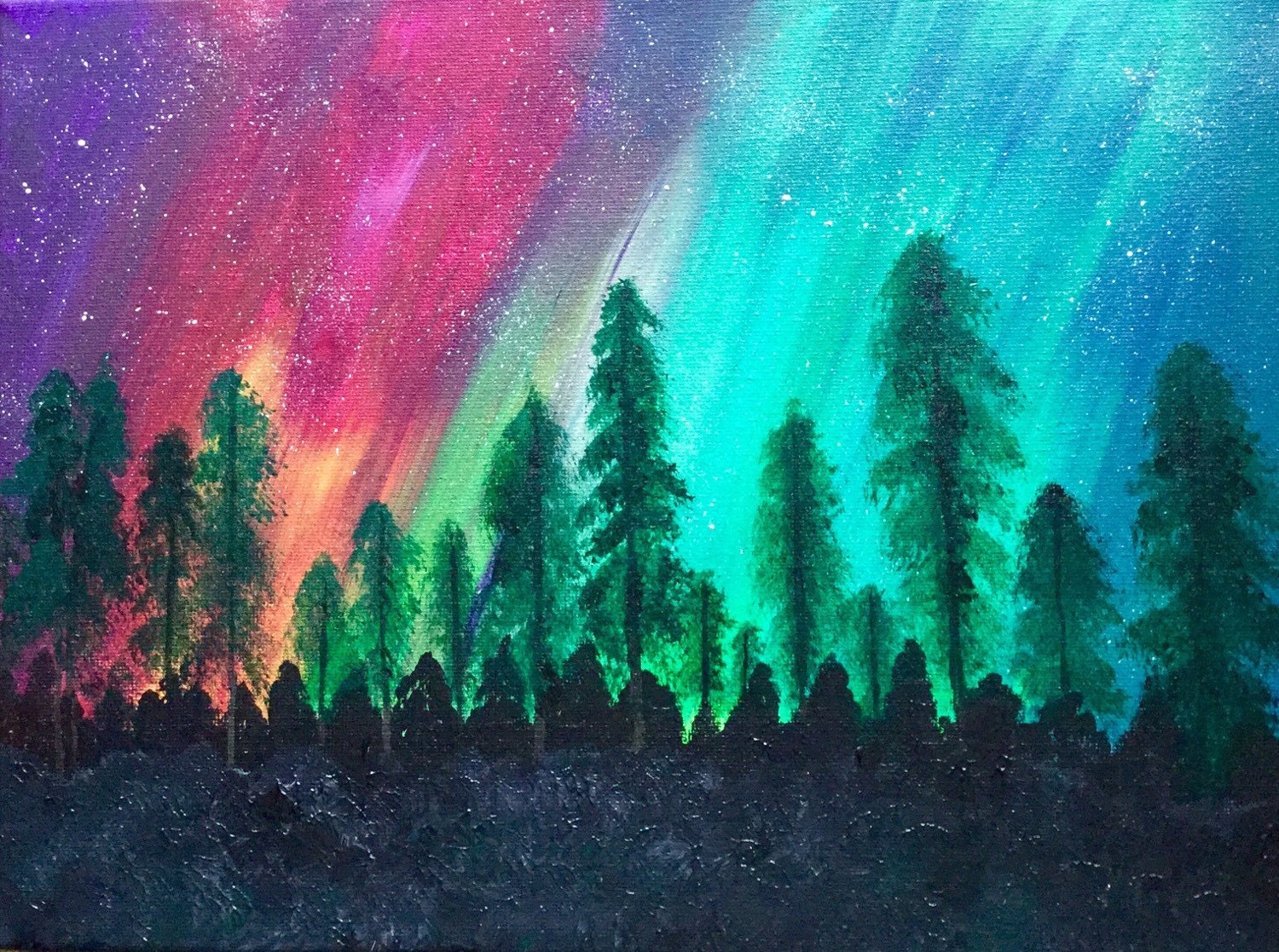 Northern Lights Prints Aurora Borealis Prints by UpandDownArt