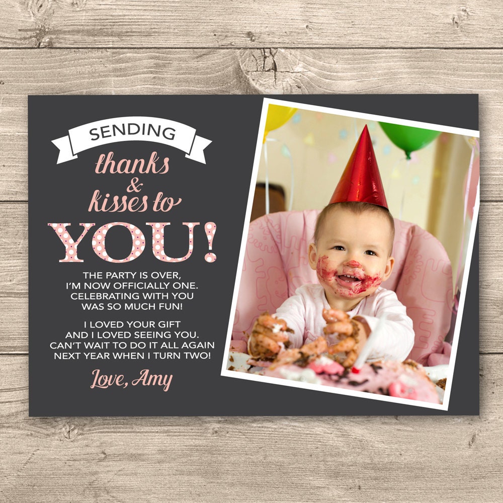  1st Birthday Thank You Card Free Template Get What You Need For Free