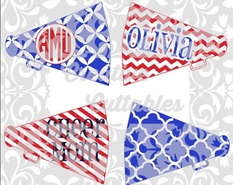 Cheerleading Cheer SVG Megaphones for Silhouette or other craft cutters (.svg/.dxf/.eps)