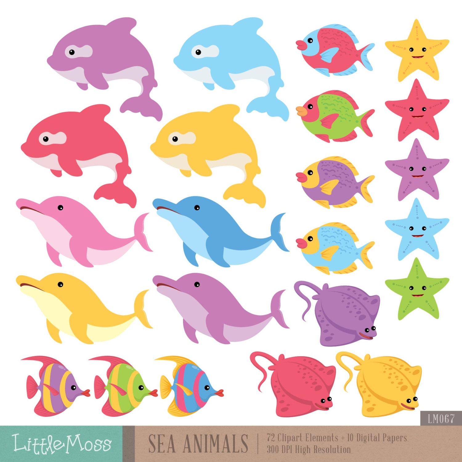 Download Sea Animals Digital Clipart and Papers Under The Sea by ...