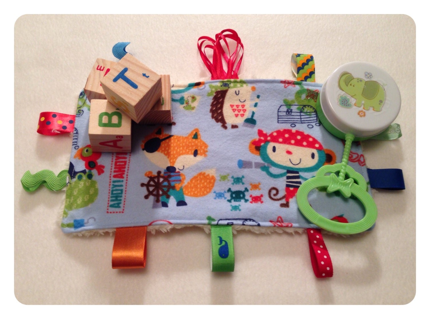 Tag toy sensory toy baby crinkle paper crinkle by SeeJaneCJaneSew