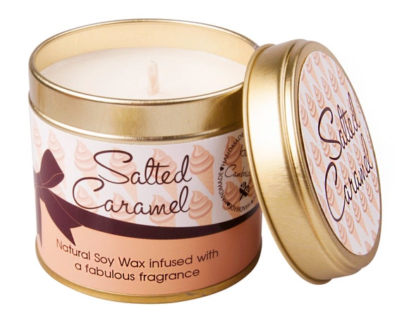 burns or on butter ice Candle by Wax Salted Soy Ice Caramel Scented kissaircandles Cream