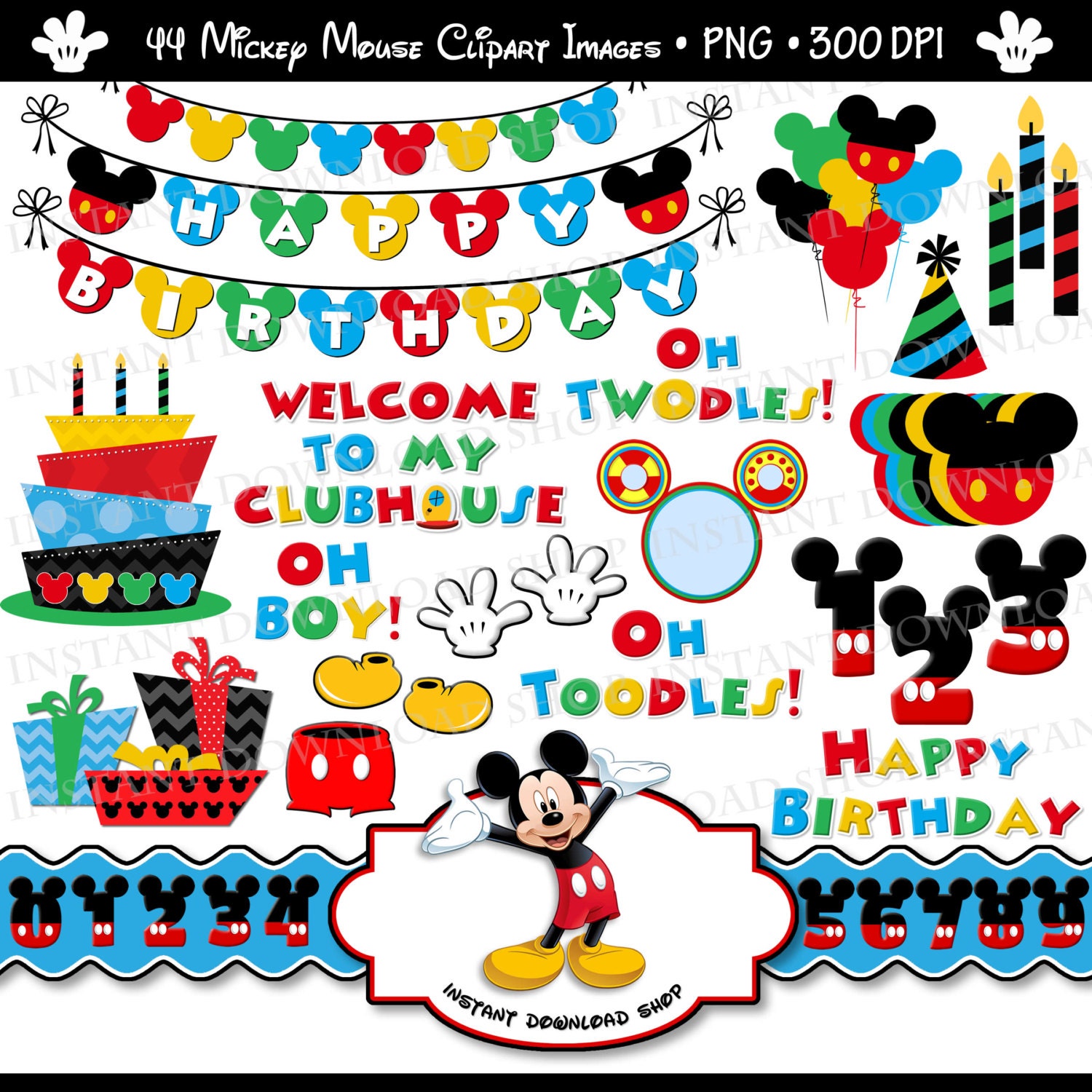 mickey mouse birthday cake clip art - photo #30