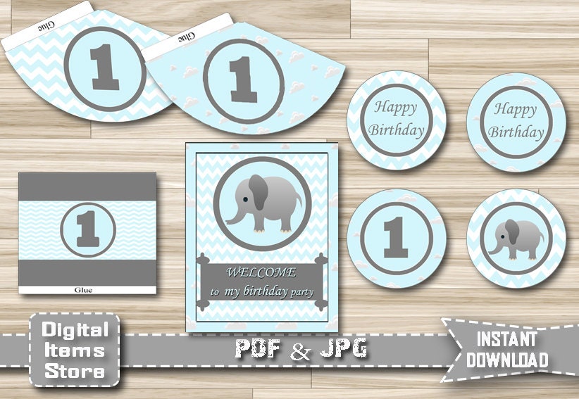 1st Birthday Kit First Birthday Printable by DigitalitemsShop