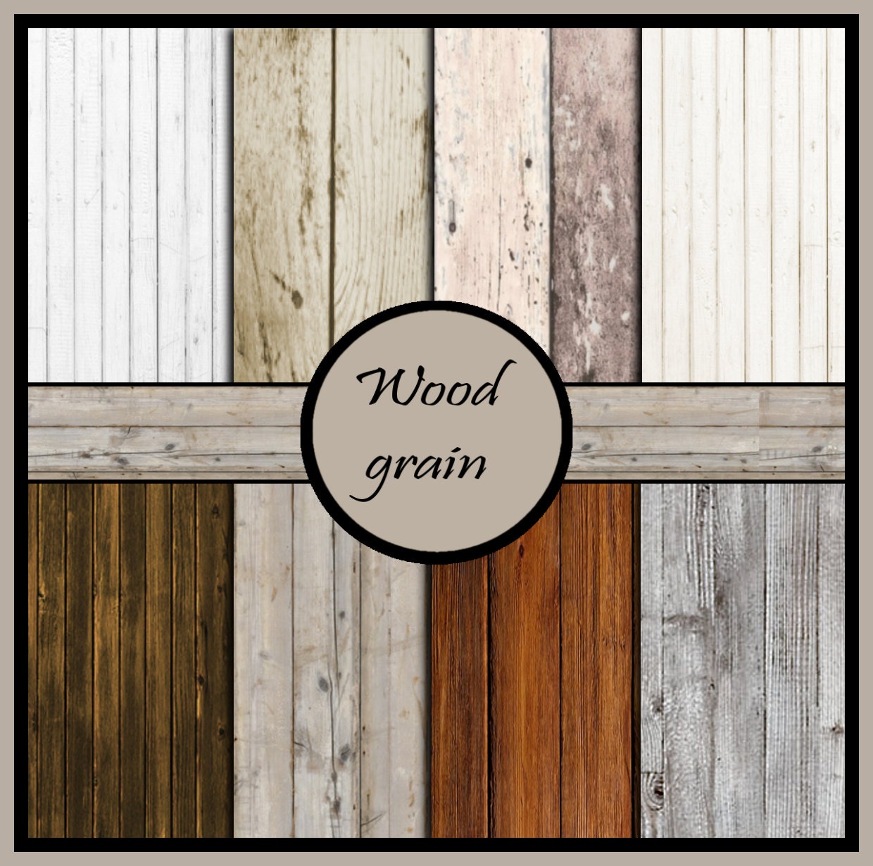 Wood grain digital scrapbook paper pack