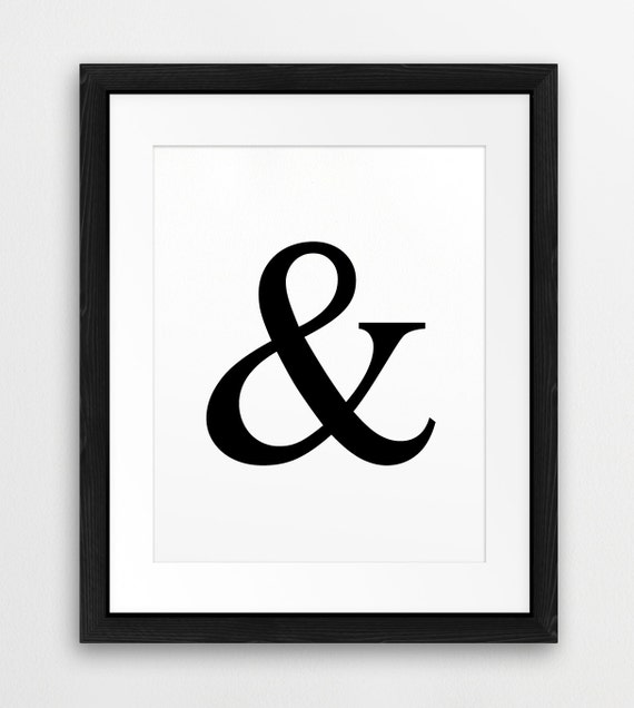 Ampersand Symbol &amp; Typography Printable File Black by synplus