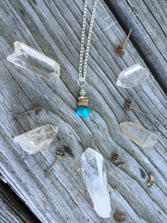 Turquoise Howlite and Picture Jasper Charm by MeadowEarthCrafts