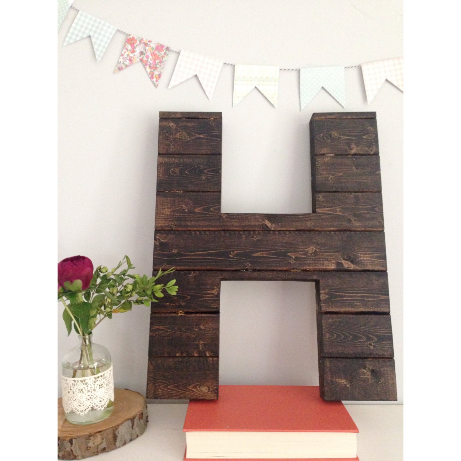 18 Handcrafted Rustic Large Wood Letter H