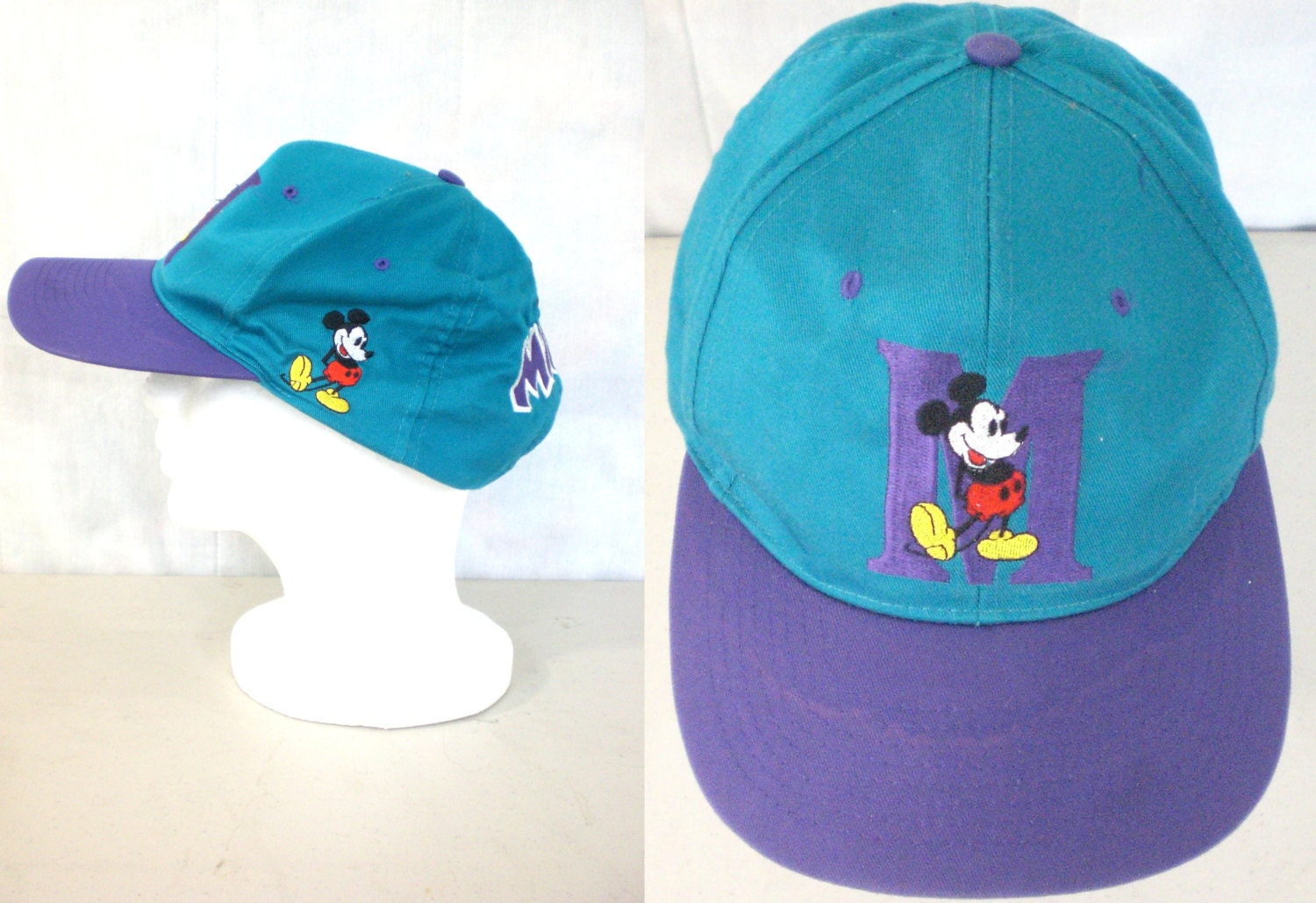 mens mickey mouse hat mens disney hat 80s hat teal purple