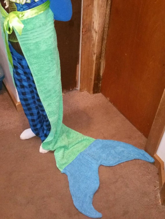 Mermaid tail towel by sewcuteshoppie1 on Etsy