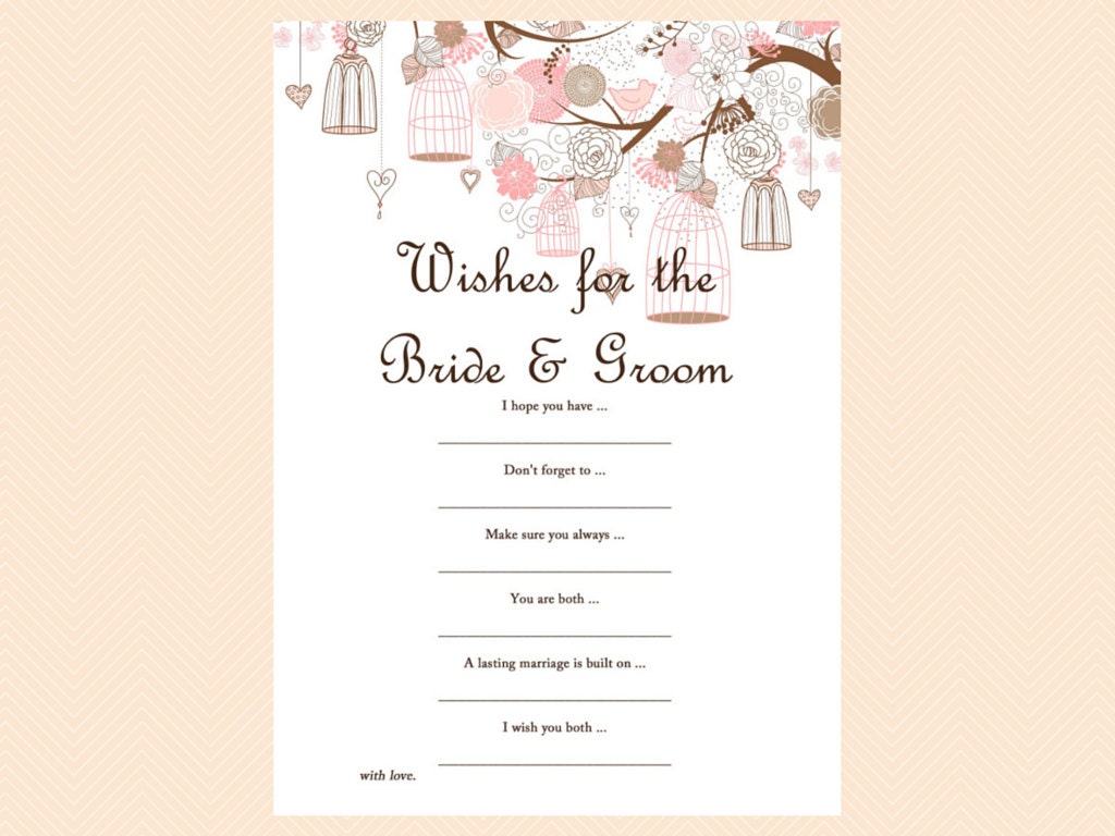 Wishes for the Bride and Groom Card Wishes for the couple