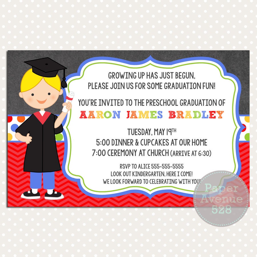 boys graduation invitations chalkboard premade card invite