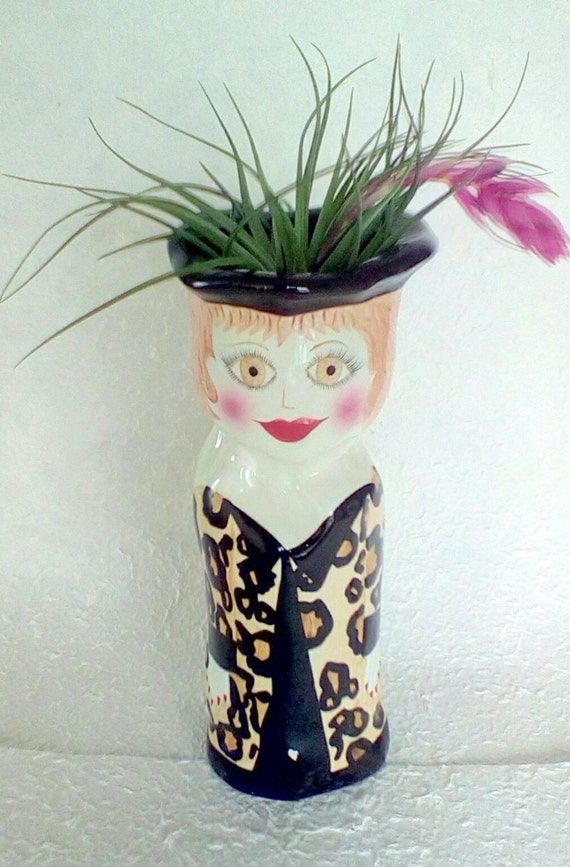 Vintage Ceramic Lady Vase Bella Casa Ganz artist Susan Paley