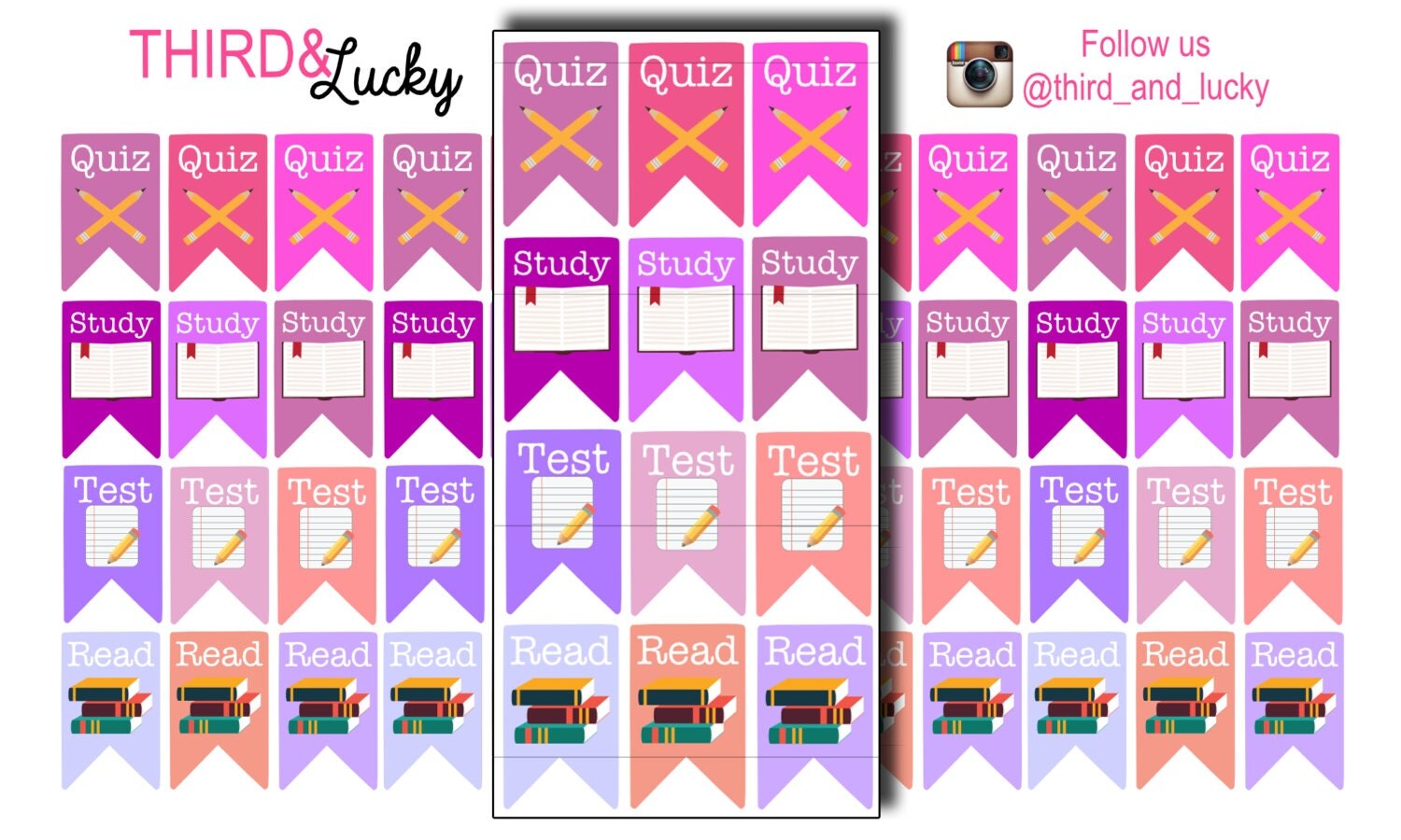 Planner Stickers Student and School Planner by ThirdandLucky