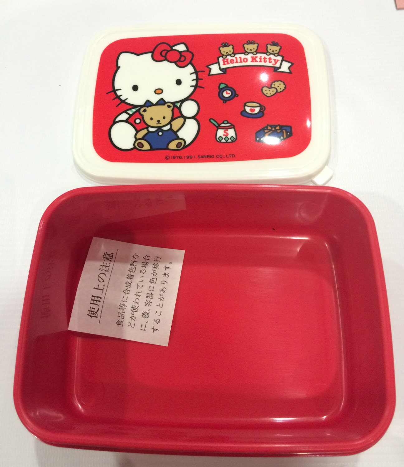 Vintage Hello Kitty lunch box 1991 Sanrio made by TownOfMemories