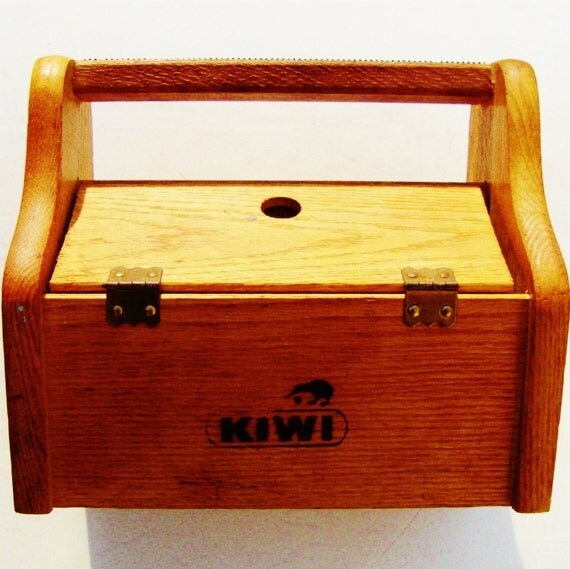 vintage kiwi shoe shine box