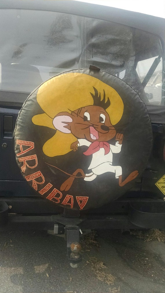 Custom Hand Painted Tire Cover by SketchyElements on Etsy
