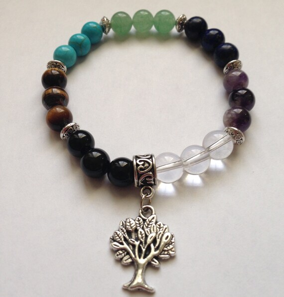 Tree of Life Chakra Bead Bracelet by MysticManor on Etsy