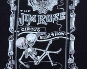 Jim Rose Circus Sideshow Vintage Black Skeleton Vintage Rock Tee ~ 90's Classic Retro