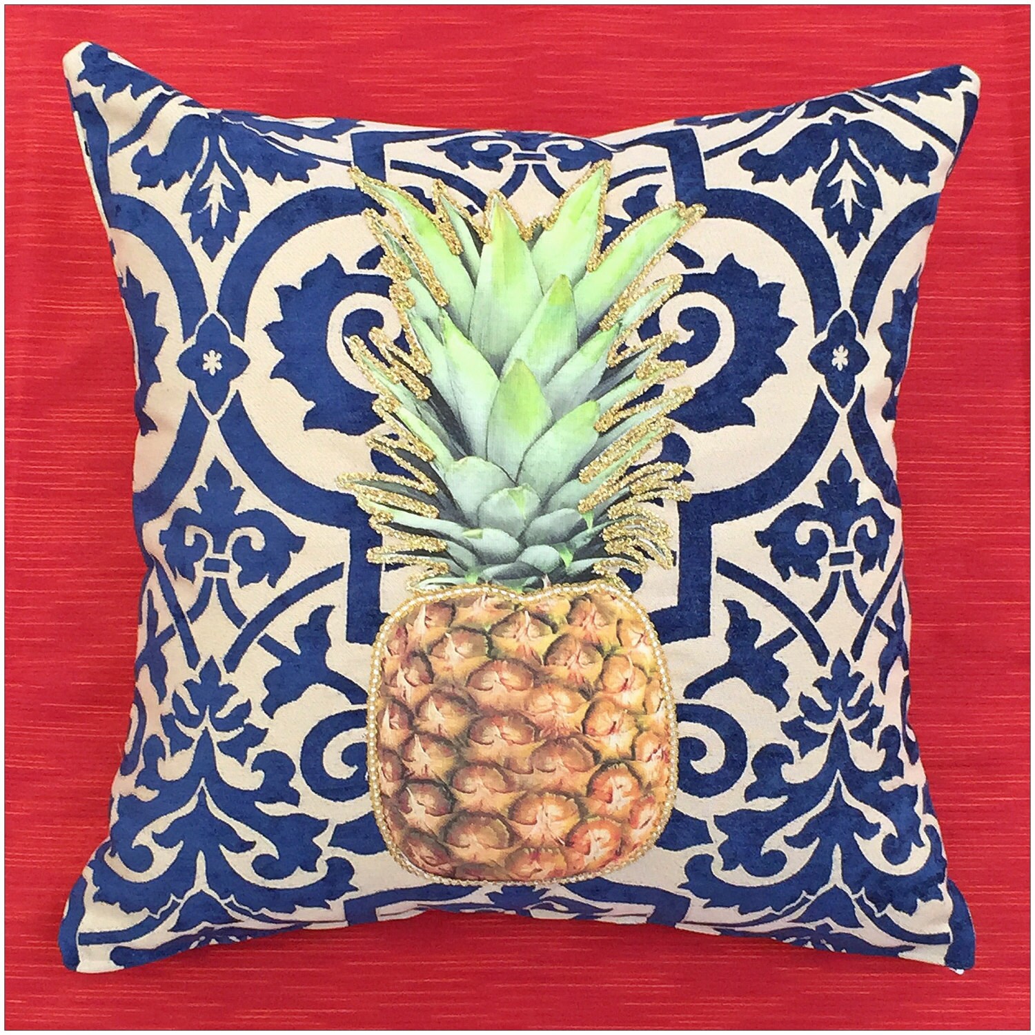 Pineapple Throw Pillow Cover 22x22 inches Pineapple Cushion