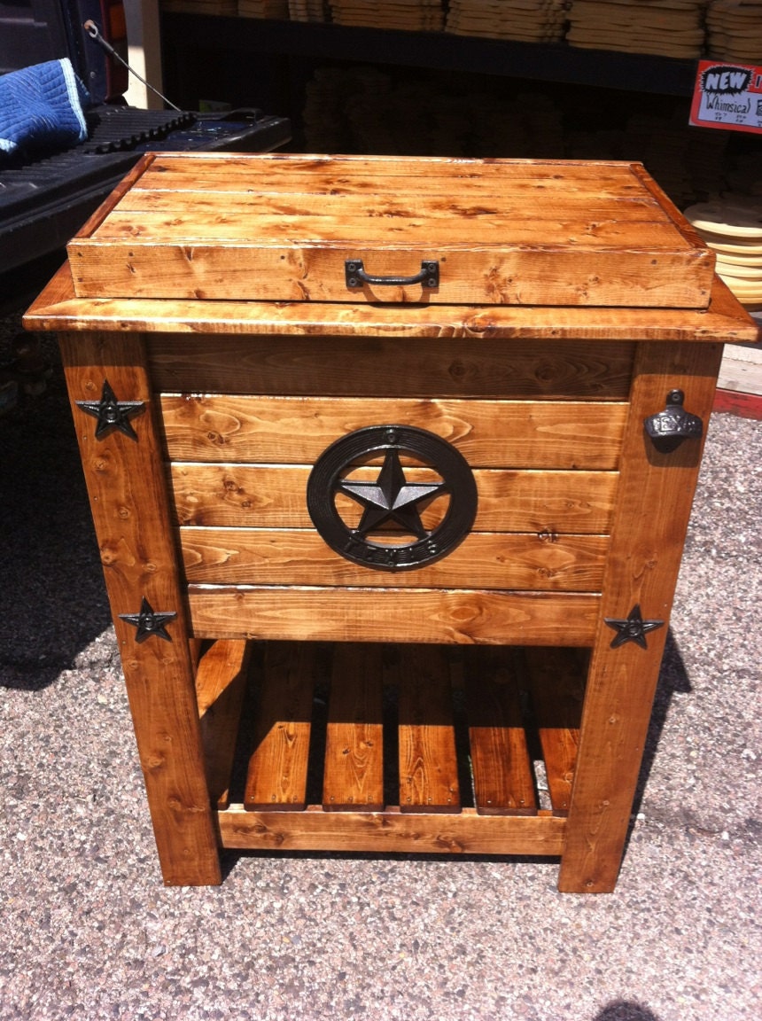 Rustic 48 quart Patio Cooler. Igloo cooler built by CowboyCharm