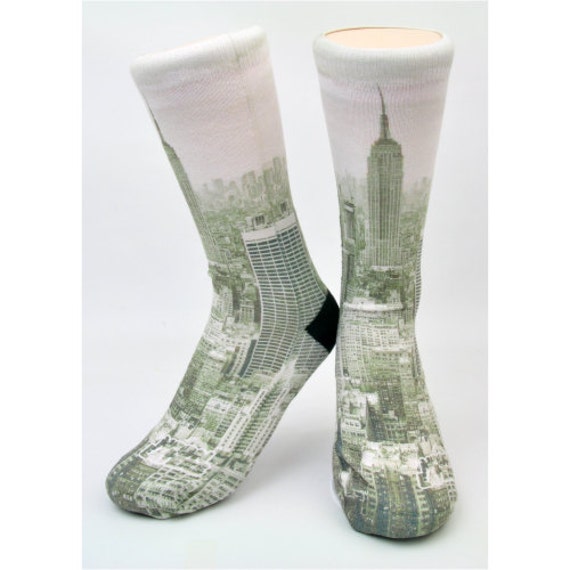 New York City Socks Hand Printed in USA New York by NeonEaters