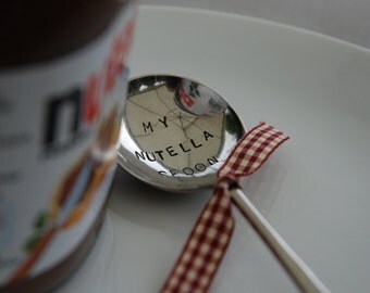 My Nutella Spoon - Hand Stamped Vintage Spoon by MariLouImpressions - Handmade Unique Gift - The Perfect Individual Gift