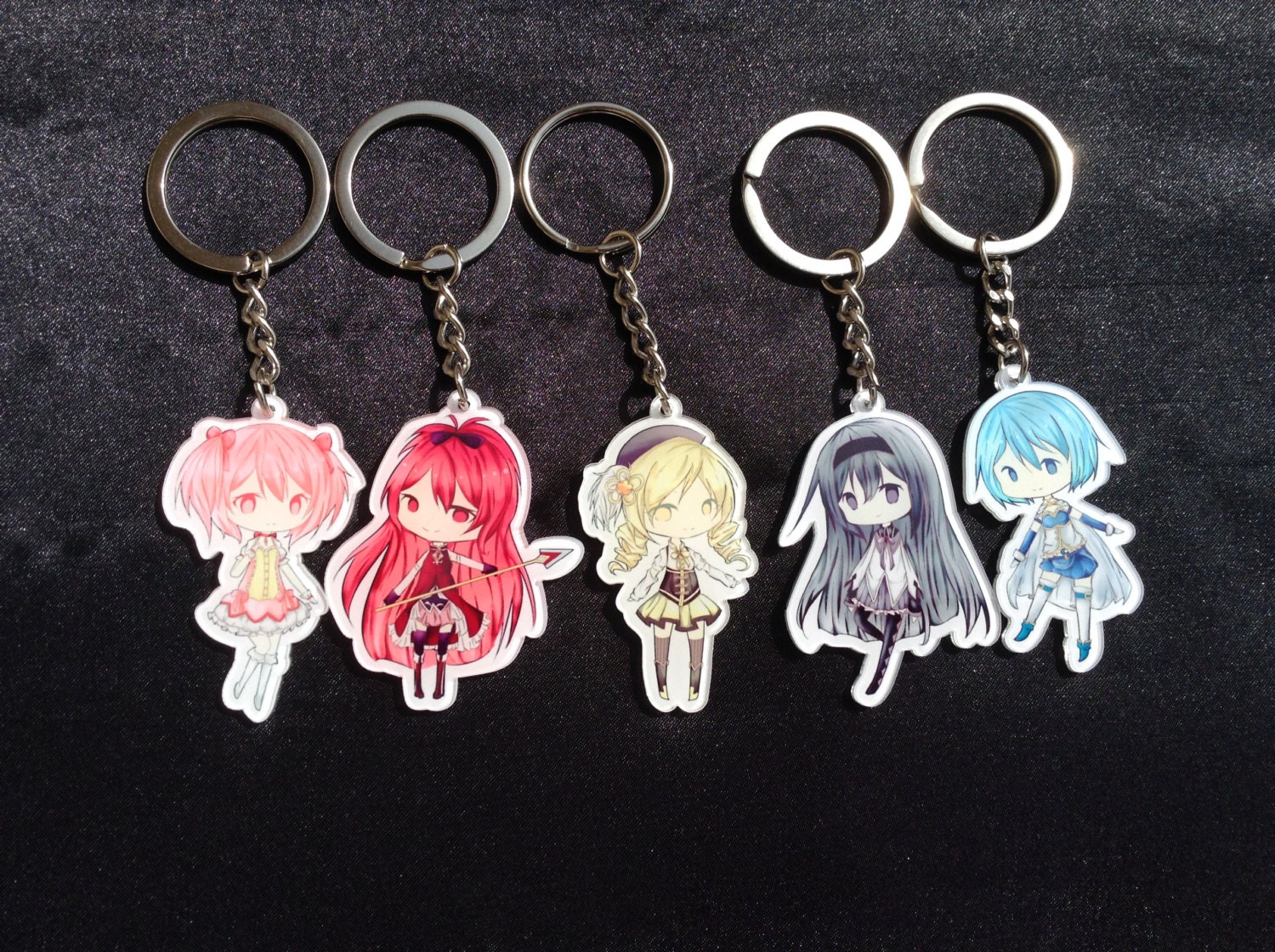 2 Madoka Magica Anime Acrylic Keychain Charm by KawaiiApothecary