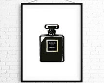 Printable Instant Download - Chanel Coco Noir Perfume Bottle Art ...