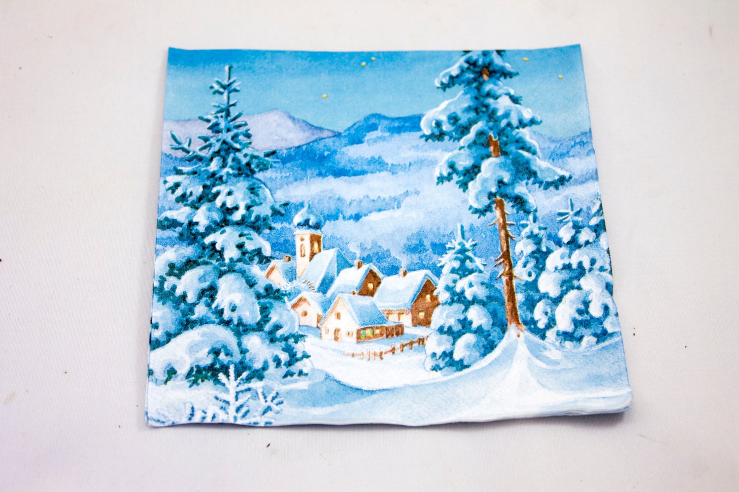 Decoupage napkin Paper napkin winter Christmas New Year snow Decoupage