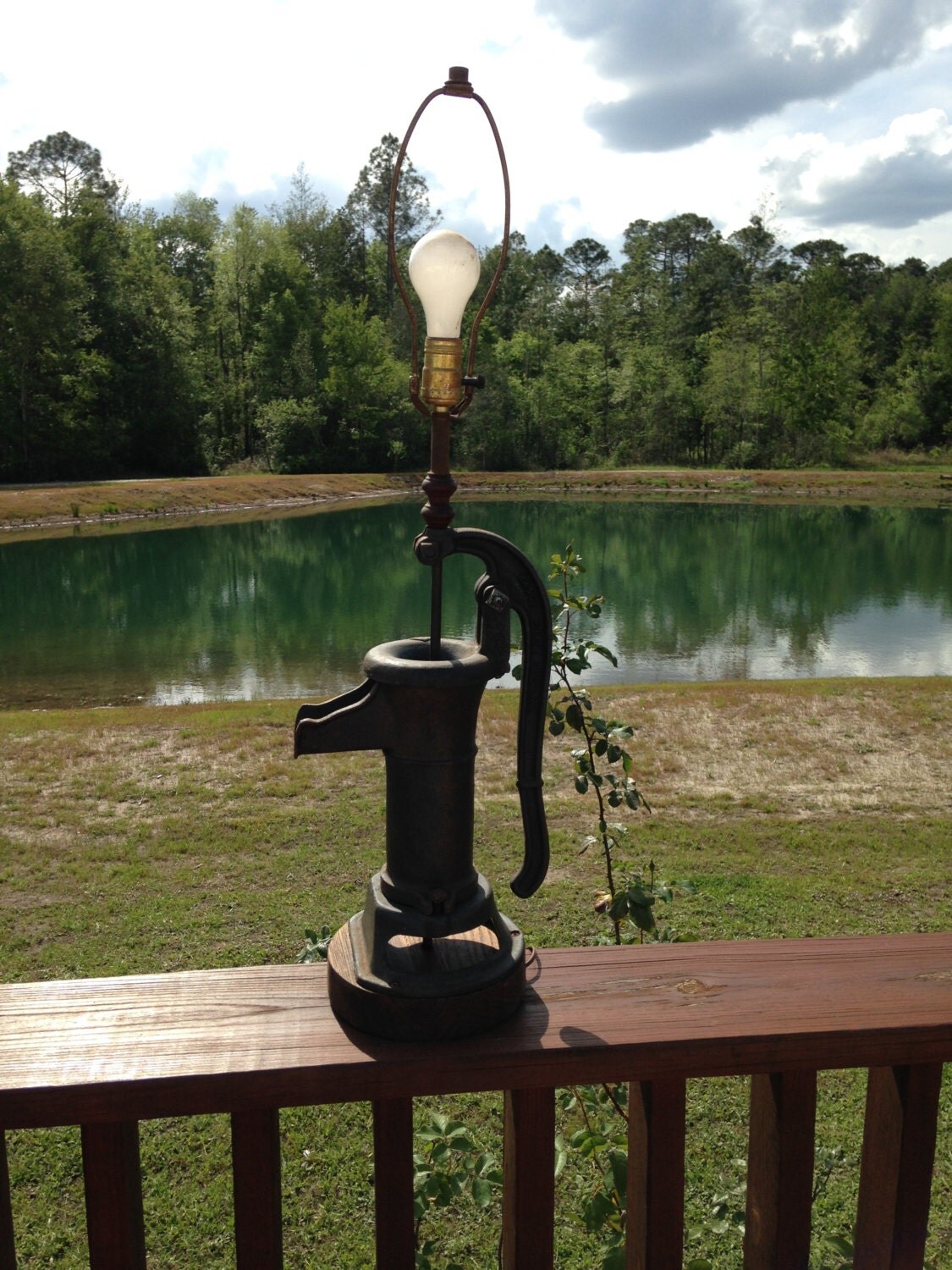 Vintage Ranch Craft Orignal Water Pump Lamp by RusticVintageVibe