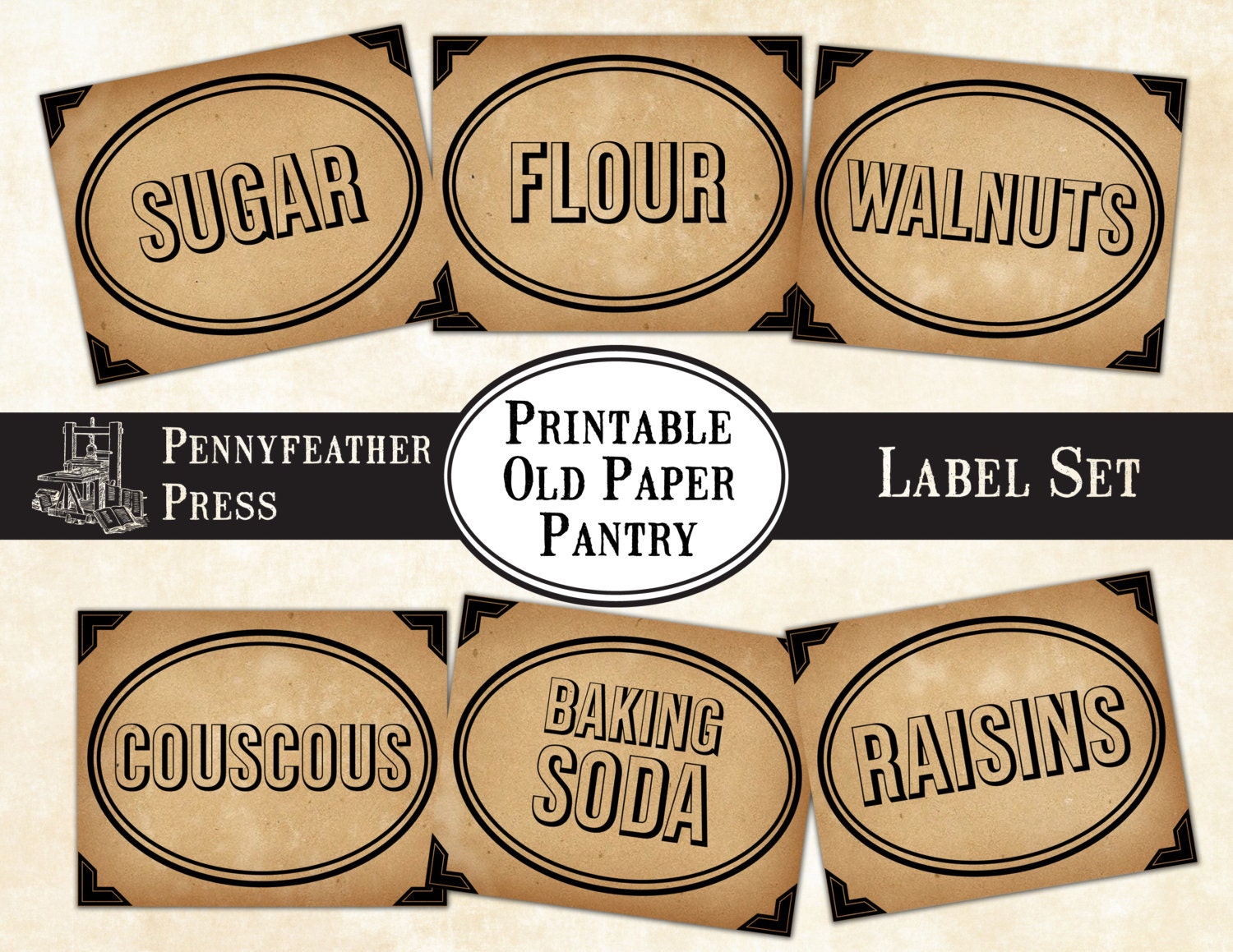 Free Vintage Printable Pantry Labels