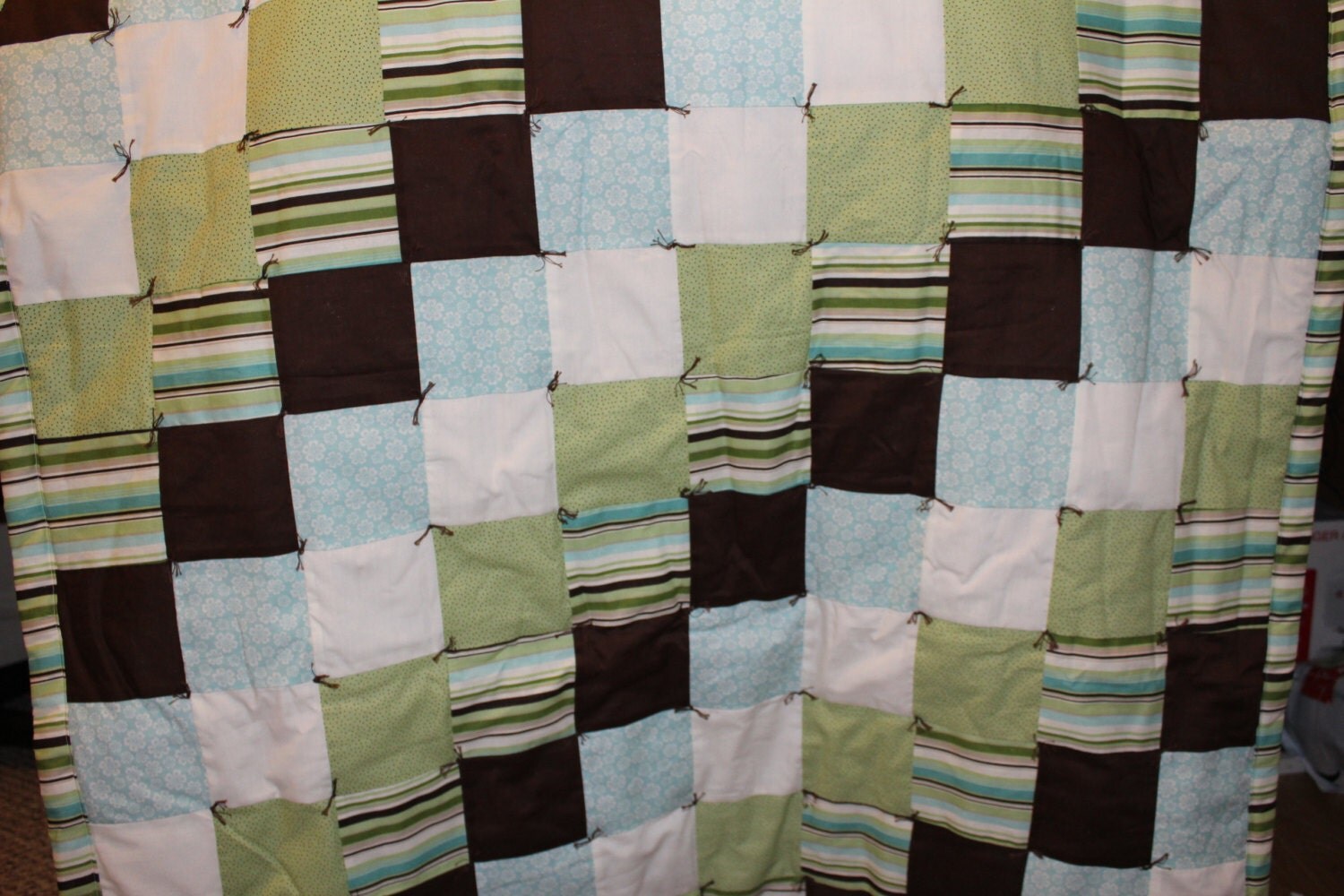 Sage Green Stripe Lap Quilt by colorblocklapquilts on Etsy