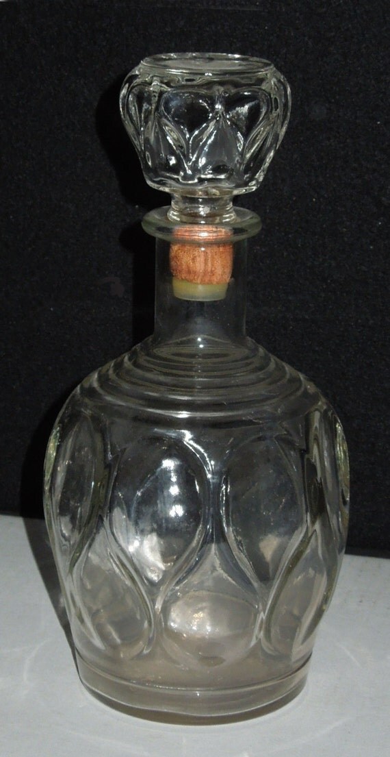 Vintage Antique Brand Bourbon Glass Decanter 1967