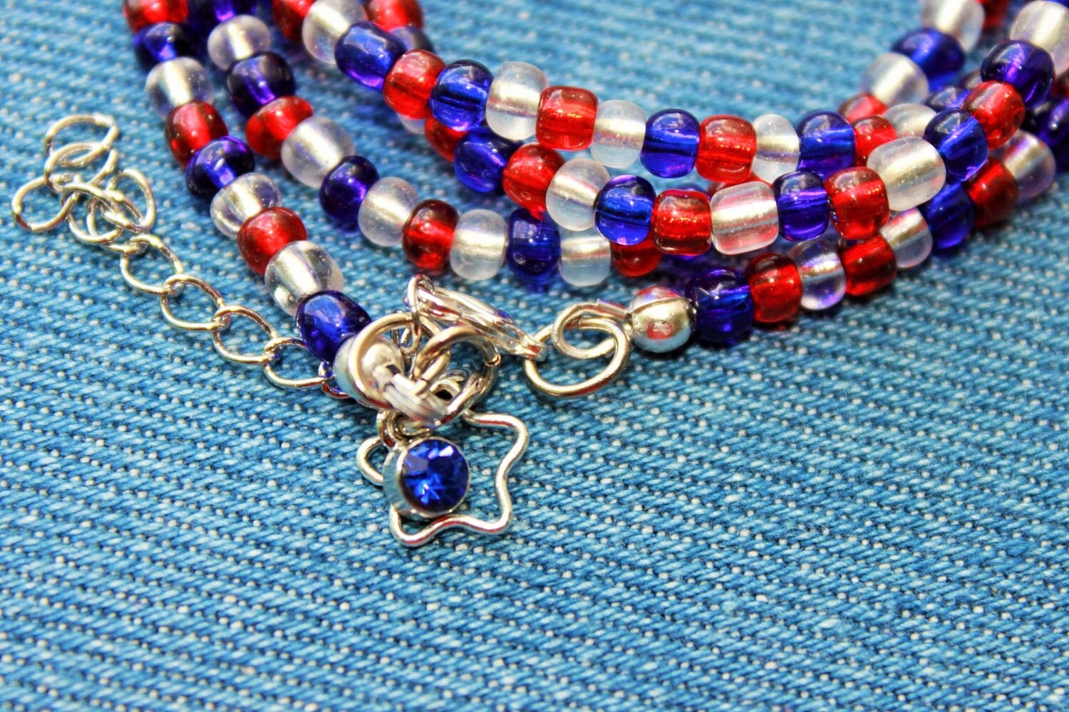 Red White & Blue Wrap Bracelet