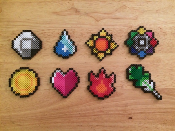 Items similar to Pokemon Badges Perler Bead set on Etsy