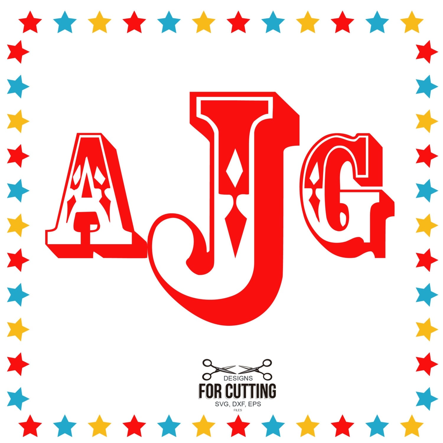 Download Circus Font Alphabet monogram Cut Files Svg by ...